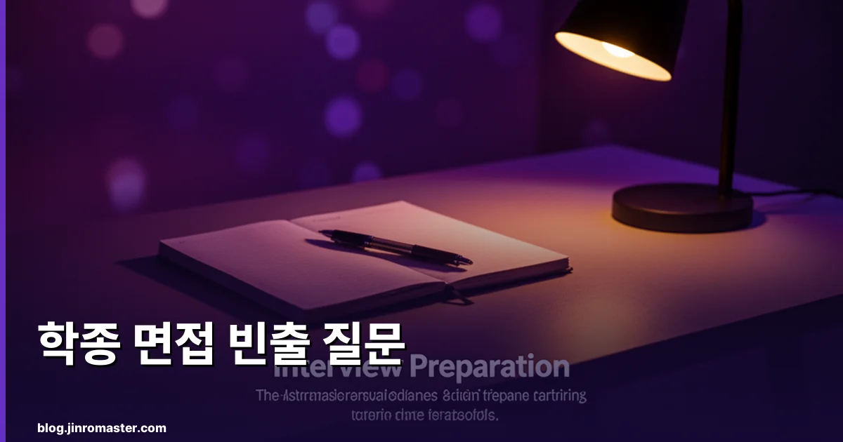 학종 면접 빈출 질문 50선 + 모범답변 구조